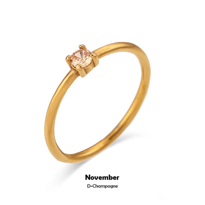 MamacitaSlay Stainless Steel Ring Thin Strip White Zircon Ring Glamorous Women's Classic Waterproof Jewelry High Quality Gifts