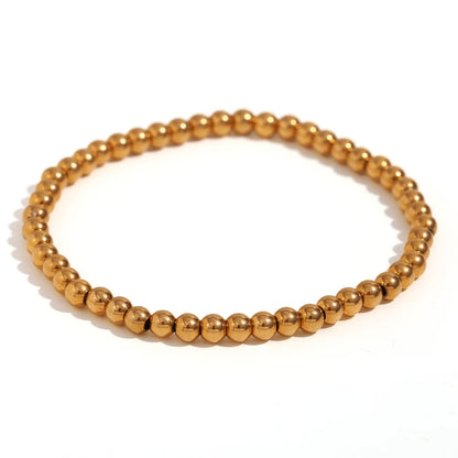 MamacitaSlay 316L Stainless Steel Elastic Bead Bracelet 18K Gold Plated Waterproof Wrist Jewelry High Quality Bracelet Gifts