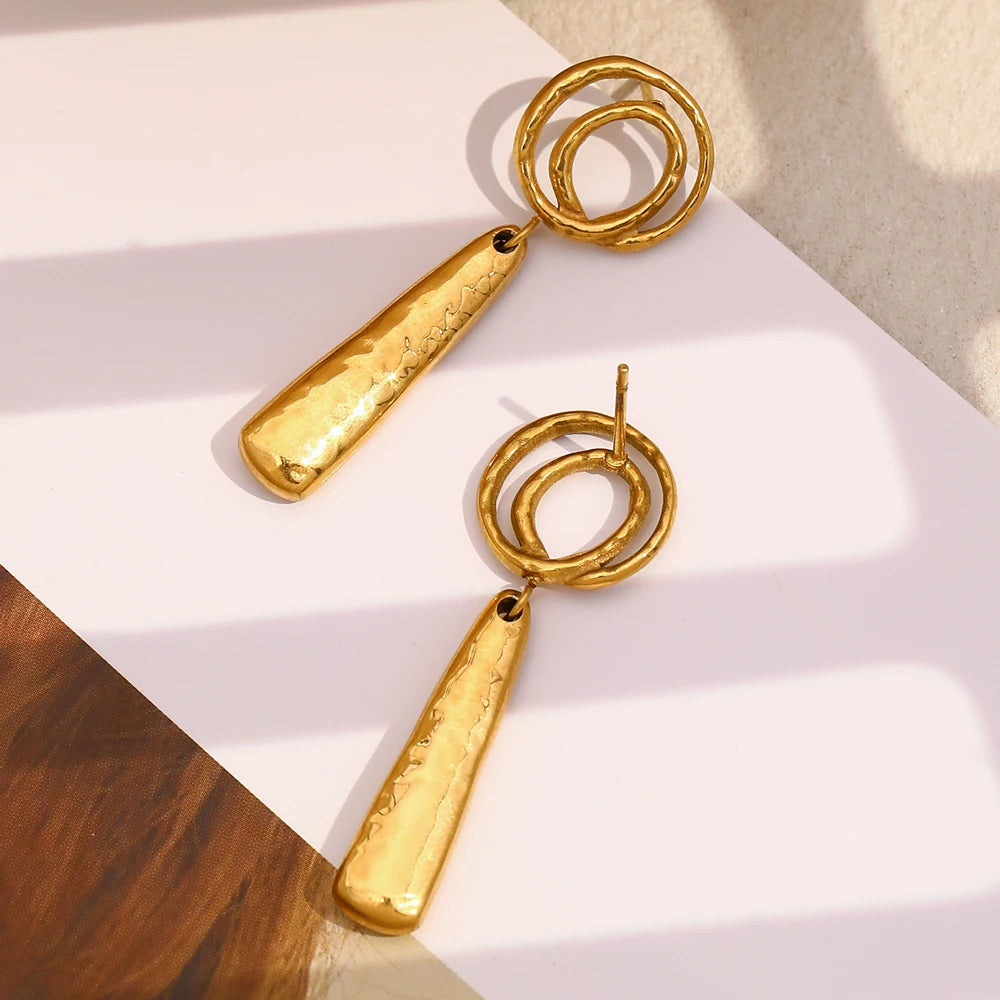 MamacitaSlay Creative 18K Gold Plated Stainless Steel Spiral Earrings, Popular Waterproof Jewelry Women's Charm Earrings Gift