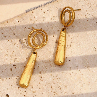 MamacitaSlay Creative 18K Gold Plated Stainless Steel Spiral Earrings, Popular Waterproof Jewelry Women's Charm Earrings Gift