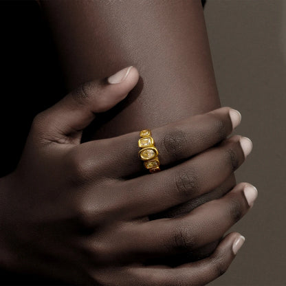 MamacitaSlay Wedding Classic Geometric Zircon rings Luxury Finger Decoration gift trendy women's stainless steel jewelry