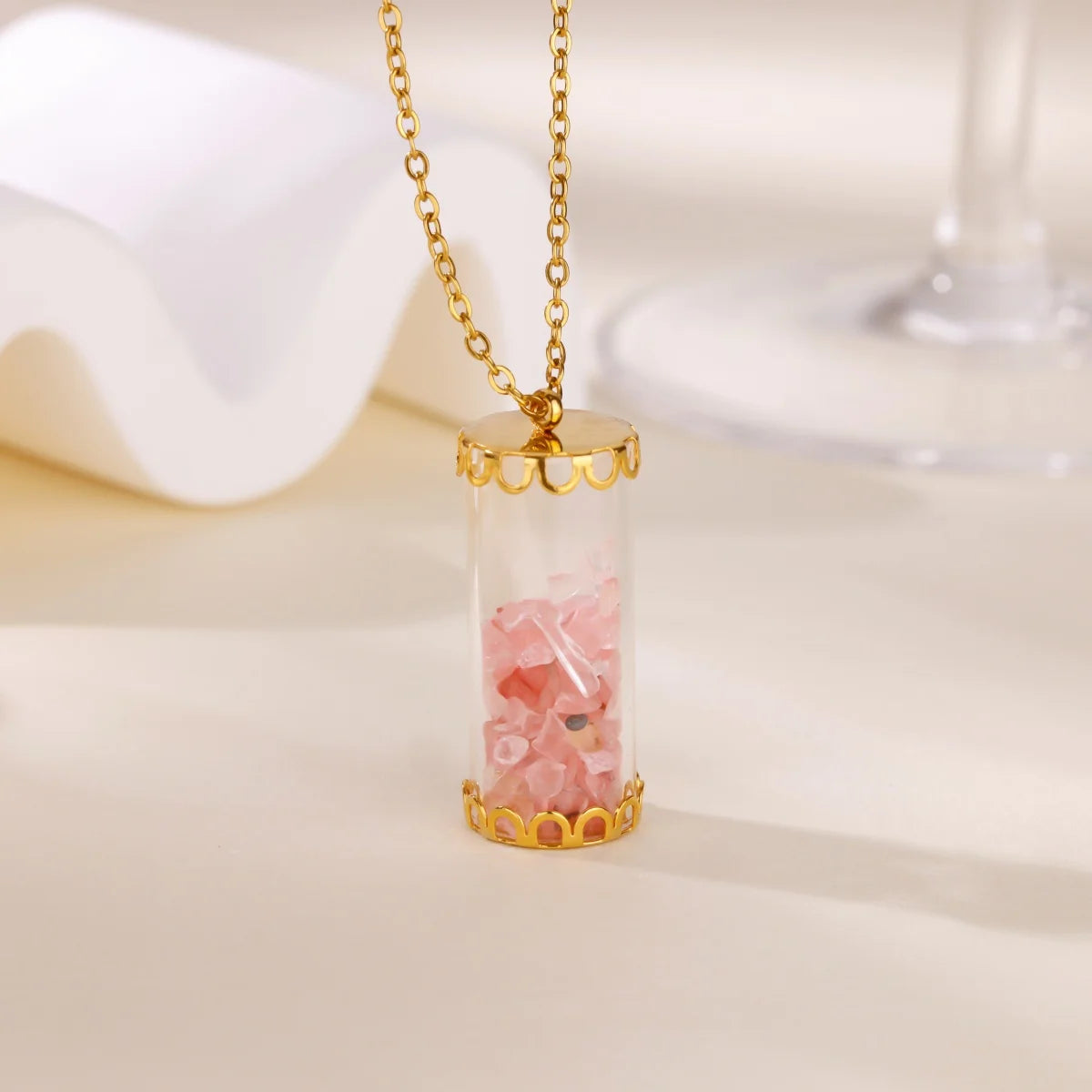 Stainless Steel Wishing Bottle Pendent Necklaces Charm Trendy Necklaces Waterproof
