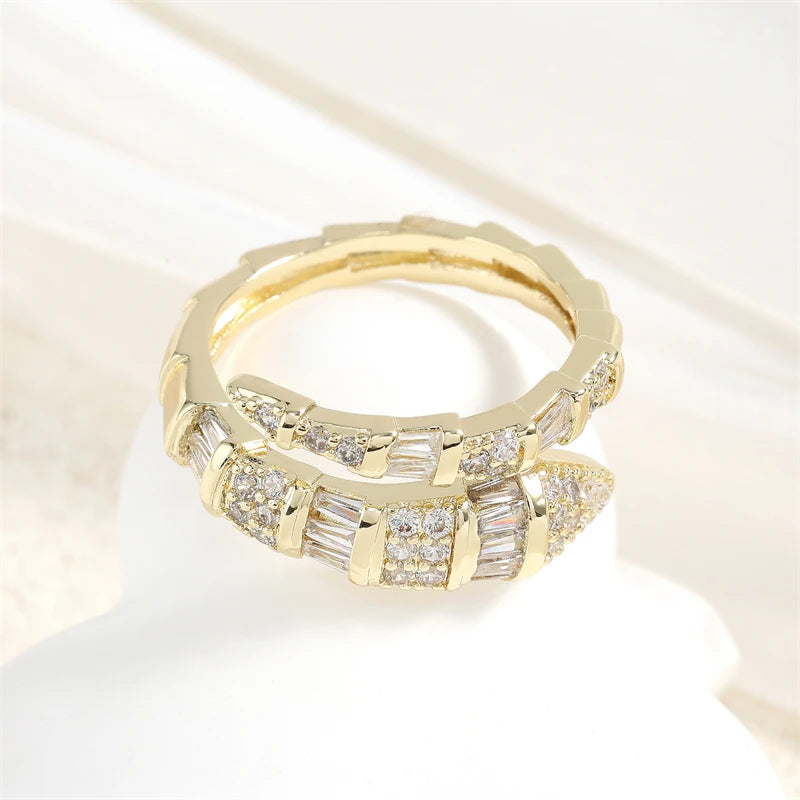 Zircon Studded Nail Wrap Ring