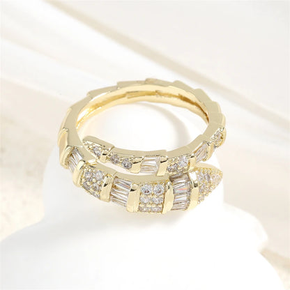 Zircon Studded Nail Wrap Ring