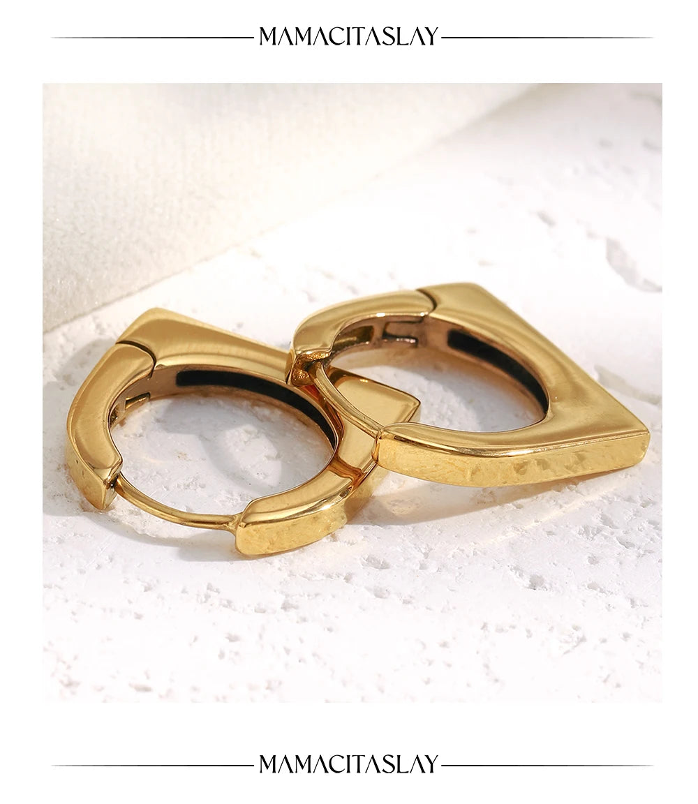 MamacitaSlay 316L Stainless Steel Square Hoop Earrings Party Classic Jewelry Women's Minimalist Statement Earrings High Quality