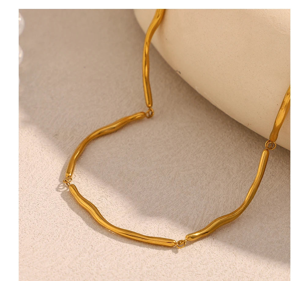 MamacitaSlay Classic 316L Stainless Steel Irregular Necklace Party Waterproof Jewelry Unique Cool Neck Jewelry Neutral Necklace