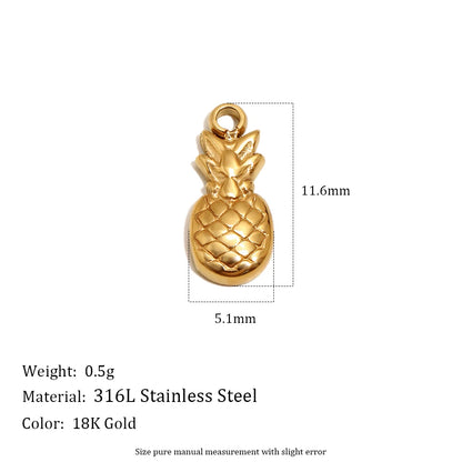 MamacitaSlay 316L Stainless Steel Fruit Enamel Charms 18K Gold Plated Waterproof Jewelry For DIY Bracelet Necklace Pendant Gifts