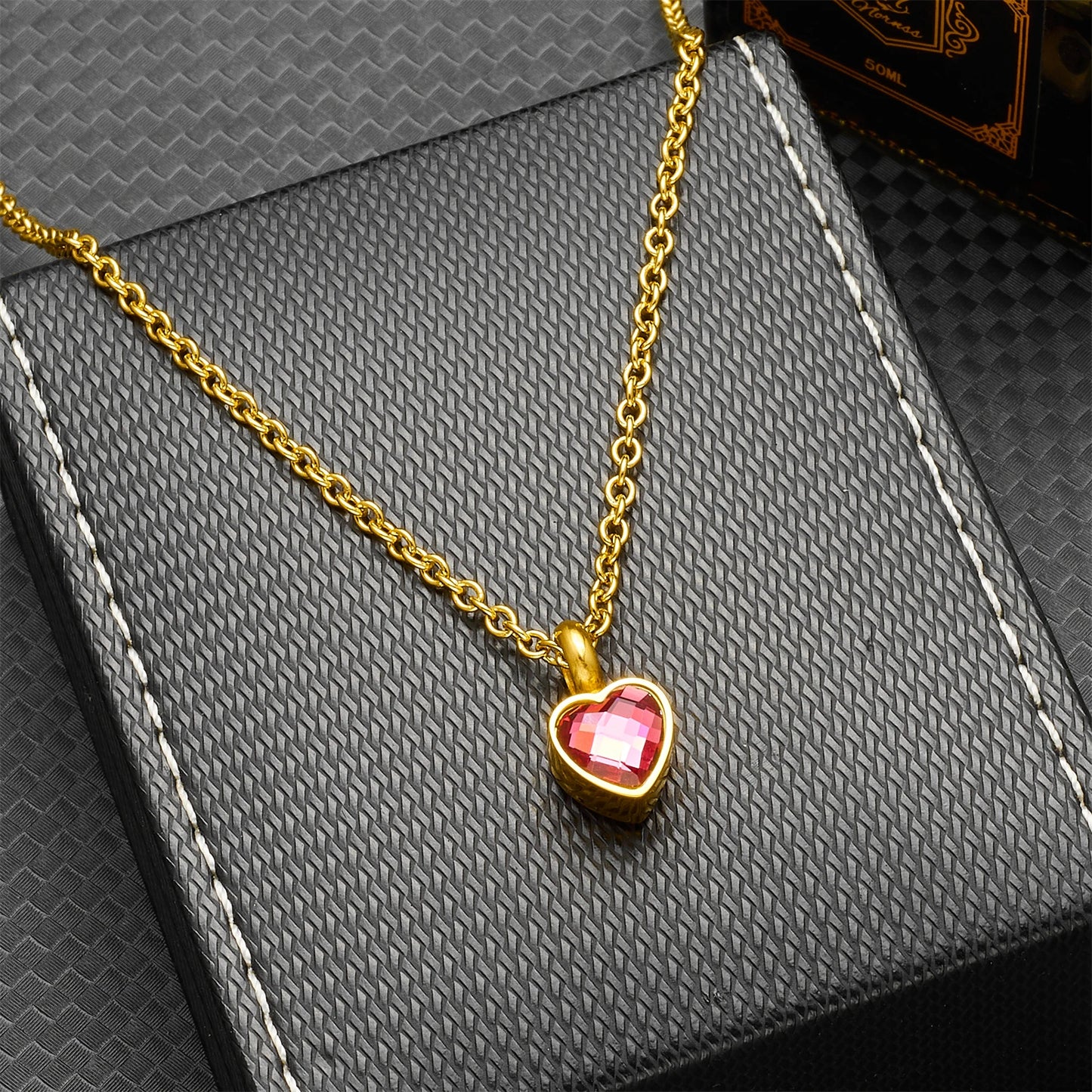 Heart Birthstone Memorial Necklace