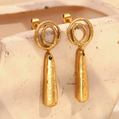 MamacitaSlay Creative 18K Gold Plated Stainless Steel Spiral Earrings, Popular Waterproof Jewelry Women's Charm Earrings Gift