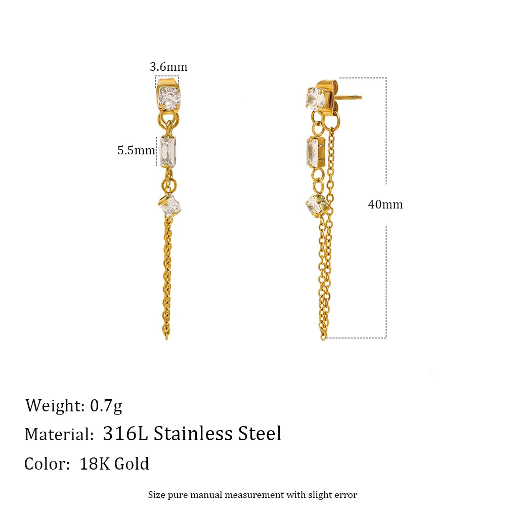 MamacitaSlay 316L Stainless Steel Sun Moon Star Bracelet Earrings Waterproof 18K Gold Plated Jewelry Creative Accessories Gift