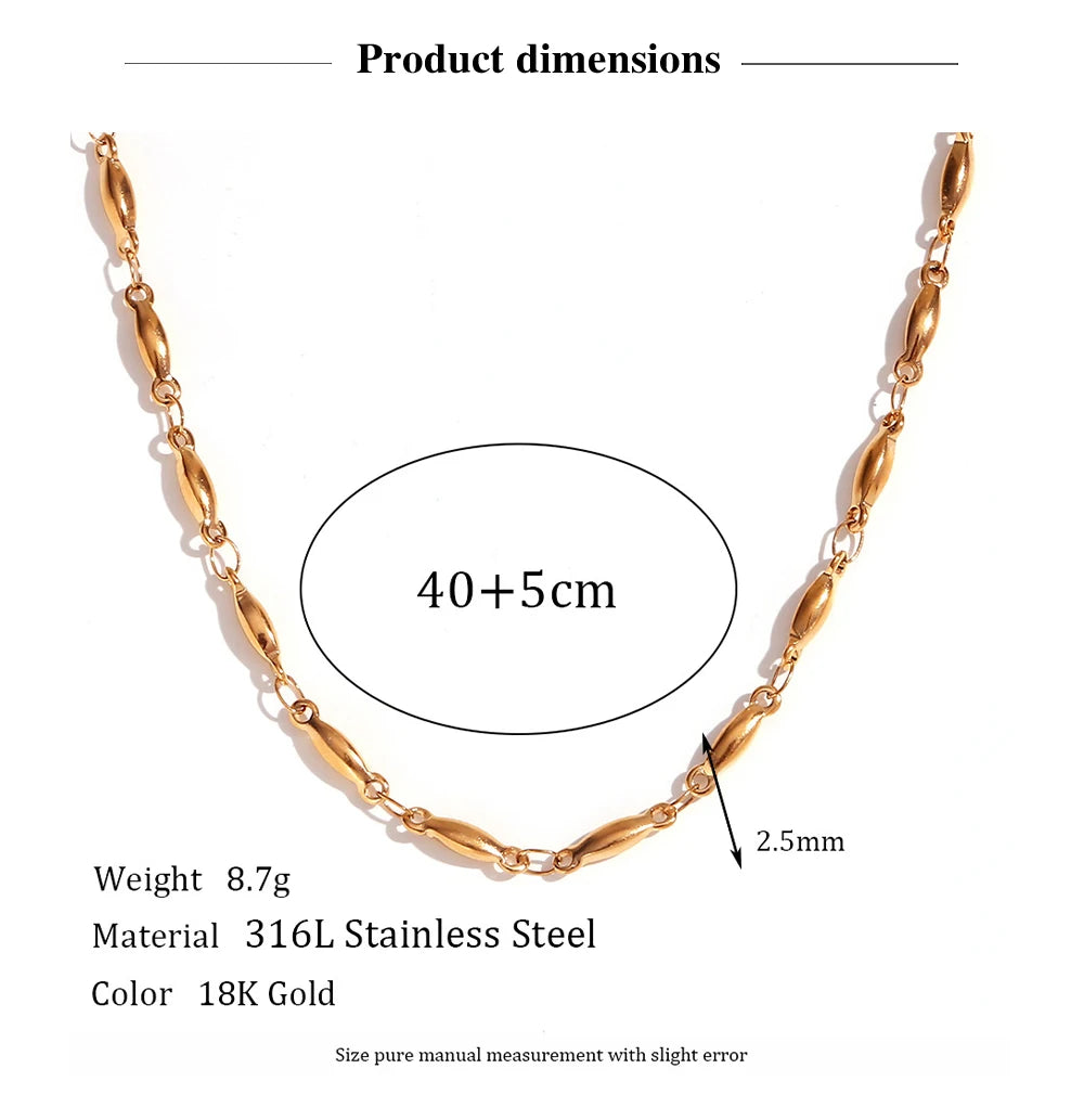 MamacitaSlay Water Wave Chain Snake Chain Women's 316L Stainless Steel Necklace Bracelets Belly Chain Various Styles Jewelry