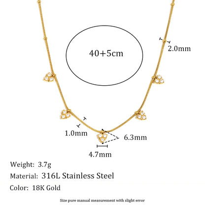 MamacitaSlay 316L Stainless Steel Zircon Flower Stackable Necklace Party Waterproof Neck Jewelry Women's Elegant Necklace Gift