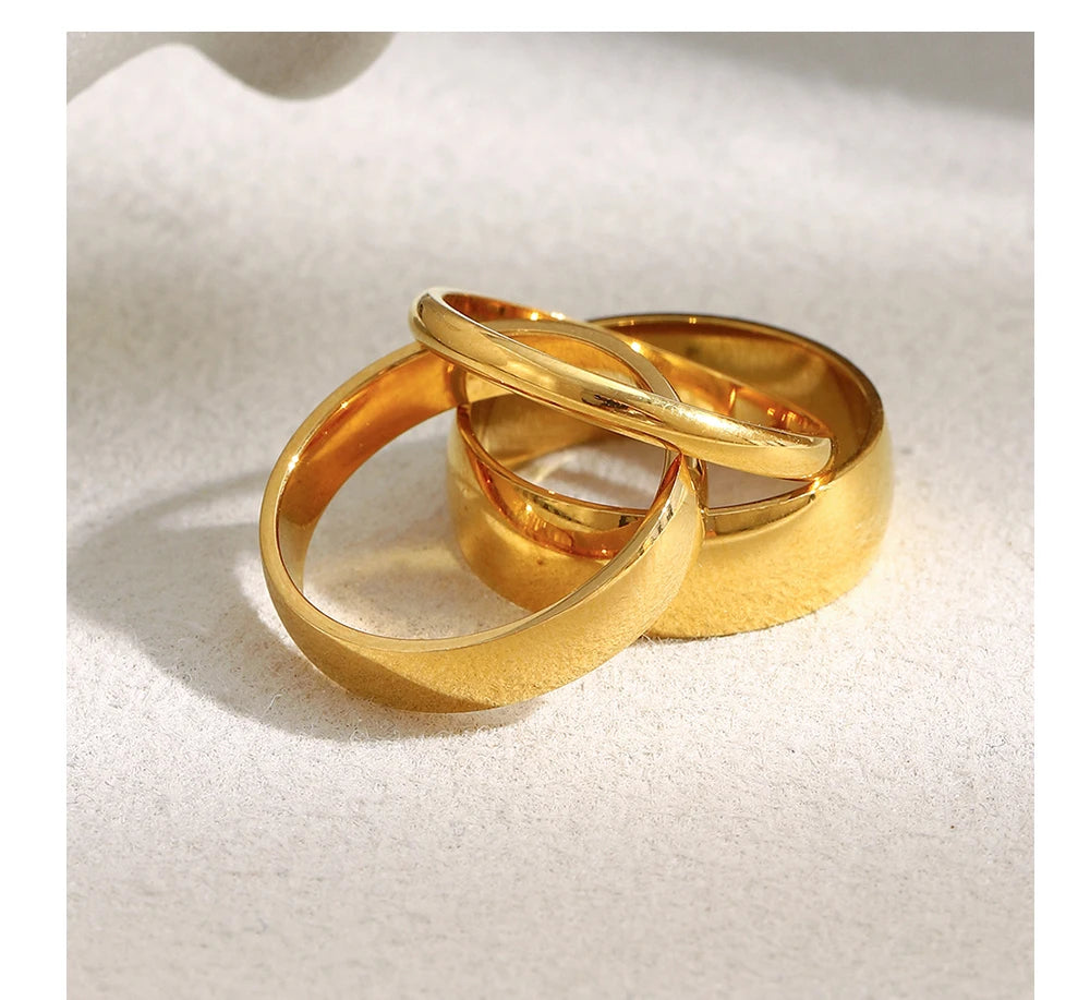 MamacitaSlay 316L Stainless Steel Minimalist Ring 18K Gold Plated Waterproof Jewelry Women Classic High Quality Gifts Ring