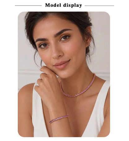 MamacitaSlay 316L Stainless Steel Baguette Zircon Bracelet 18K Gold Plated Waterproof Jewelry For Women Trend Stackable Bracelet