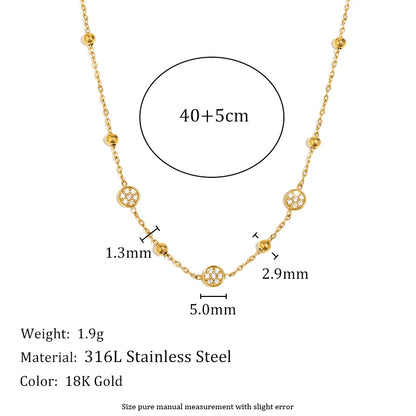 MamacitaSlay 316L Stainless Steel Zircon Flower Stackable Necklace Party Waterproof Neck Jewelry Women's Elegant Necklace Gift
