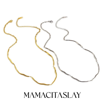 MamacitaSlay Classic 316L Stainless Steel Irregular Necklace Party Waterproof Jewelry Unique Cool Neck Jewelry Neutral Necklace
