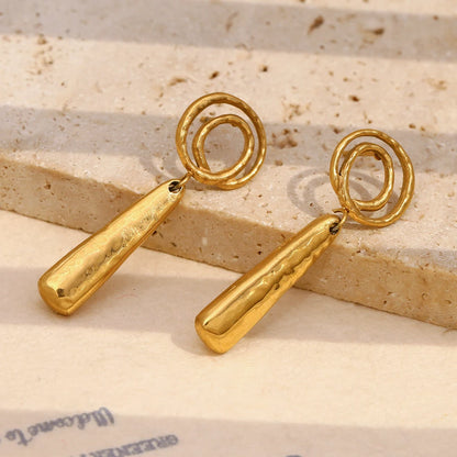 MamacitaSlay Creative 18K Gold Plated Stainless Steel Spiral Earrings, Popular Waterproof Jewelry Women's Charm Earrings Gift
