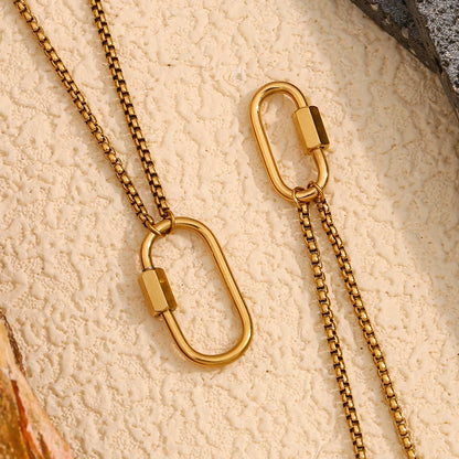 MamacitaSlay Unique 18K Gold Plated Stainless Steel Geometric DIY Necklace Party Waterproof Jewelry Unisex Trendy Neck Chain