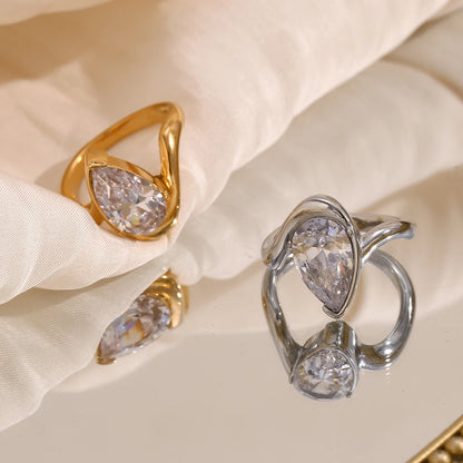 MamacitaSlay Classic Minimalist Sparking Clear Zircon Rings 202 5New Trend Women's 316L Stainless Steel Jewelry Accessories Gift