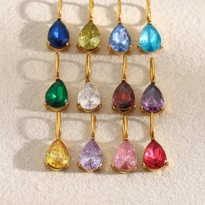 MamacitaSlay 316L Stainless Steel Zircon December Birthstone Charms Earrings Necklaces Bracelets DIY Pendant Waterproof Jewelry