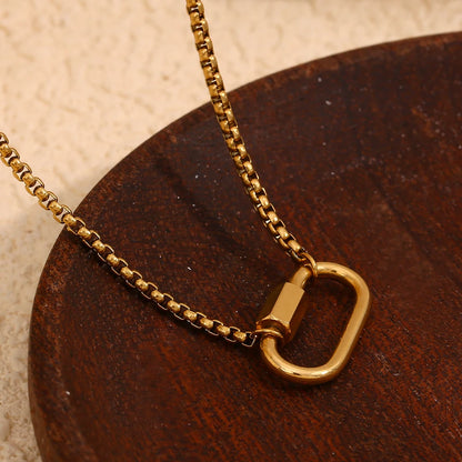 MamacitaSlay Unique 18K Gold Plated Stainless Steel Geometric DIY Necklace Party Waterproof Jewelry Unisex Trendy Neck Chain