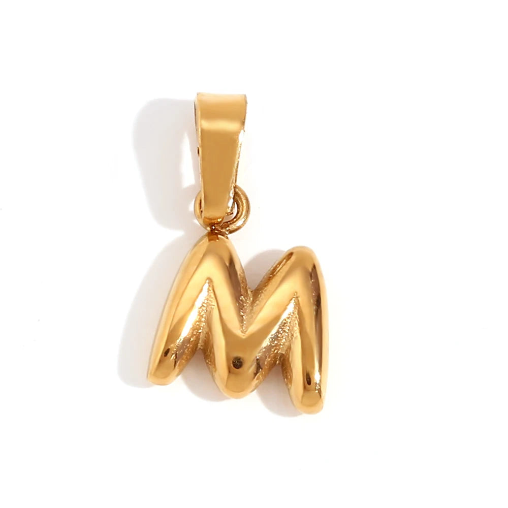MamacitaSlay Stylish Mini Gold Plated Waterproof 26 Initial Letters Jewelry Pendants Diy Charms For Jewelry Making Dily Jewelry