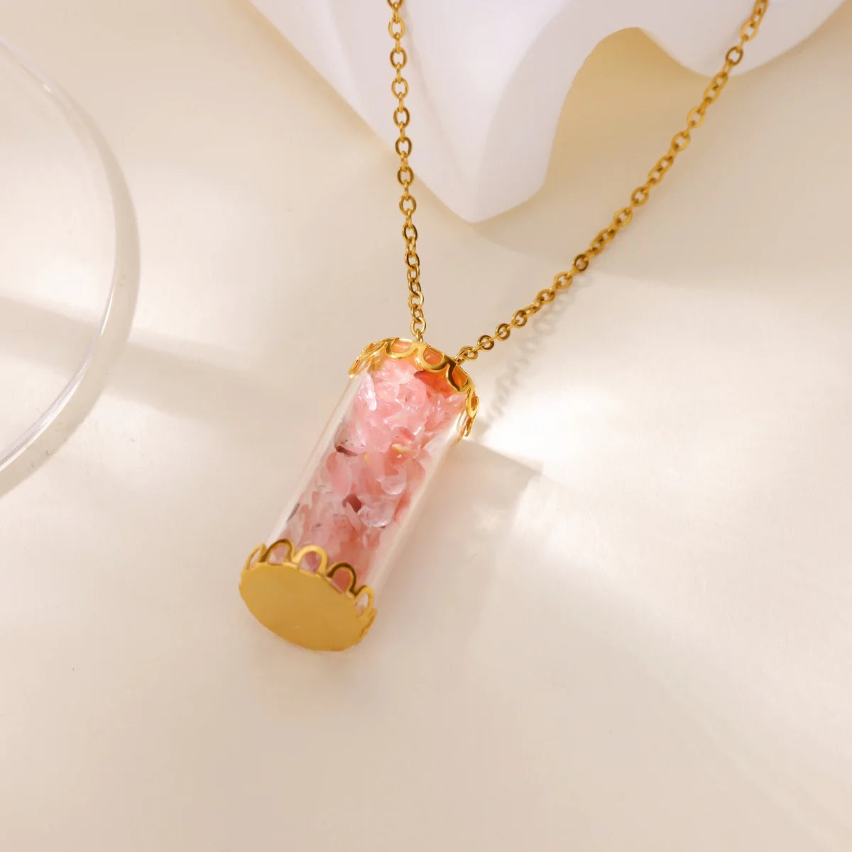 Stainless Steel Wishing Bottle Pendent Necklaces Charm Trendy Necklaces Waterproof