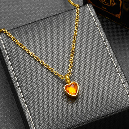Heart Birthstone Memorial Necklace