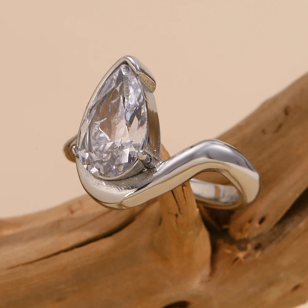 MamacitaSlay Classic Minimalist Sparking Clear Zircon Rings 202 5New Trend Women's 316L Stainless Steel Jewelry Accessories Gift