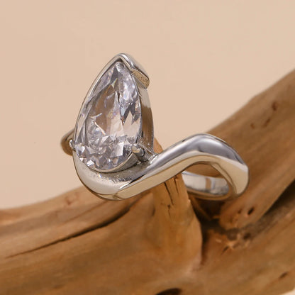 MamacitaSlay Classic Minimalist Sparking Clear Zircon Rings 202 5New Trend Women's 316L Stainless Steel Jewelry Accessories Gift