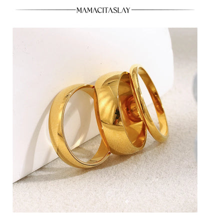 MamacitaSlay 316L Stainless Steel Minimalist Ring 18K Gold Plated Waterproof Jewelry Women Classic High Quality Gifts Ring