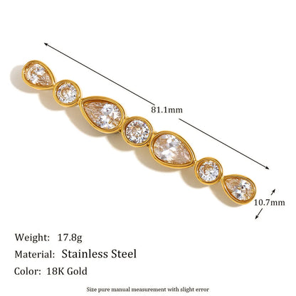 MamacitaSlay Unique 18K Gold Plated Zircon Wine Glass Leopard Brooch Banquet Waterproof Jewelry Women's High Quality Jewelry