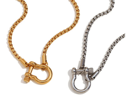 MamacitaSlay Unique Cool 316L Stainless Steel Double Color Necklace Party Waterproof Neck Jewelry For Women's DIY Accessories