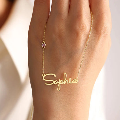 Personalized Birthstone Name Necklace