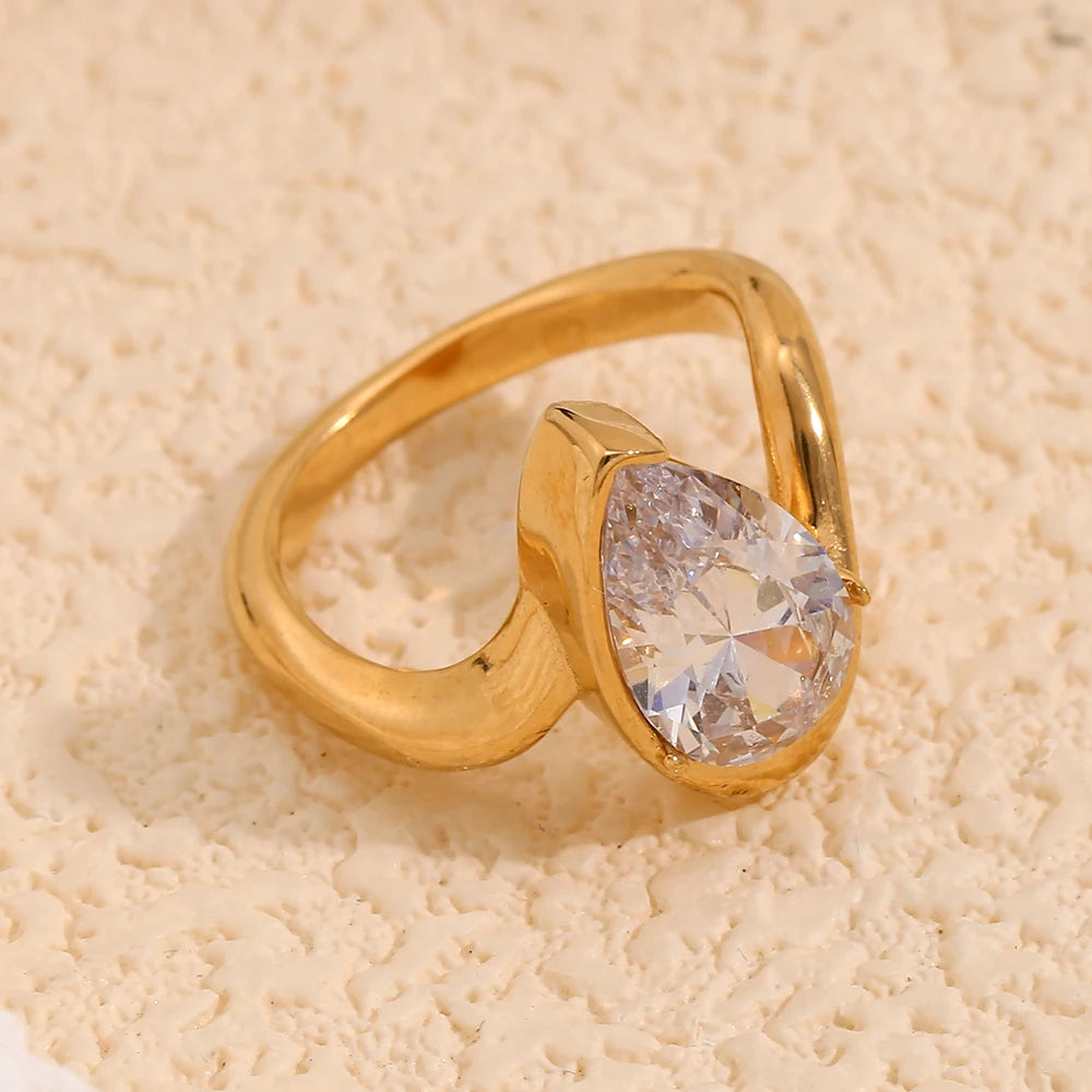 MamacitaSlay Classic Minimalist Sparking Clear Zircon Rings 202 5New Trend Women's 316L Stainless Steel Jewelry Accessories Gift