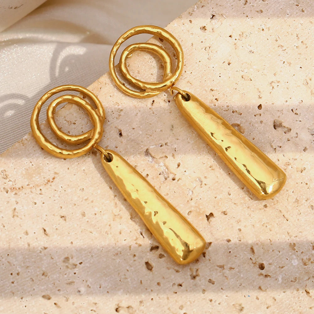 MamacitaSlay Creative 18K Gold Plated Stainless Steel Spiral Earrings, Popular Waterproof Jewelry Women's Charm Earrings Gift