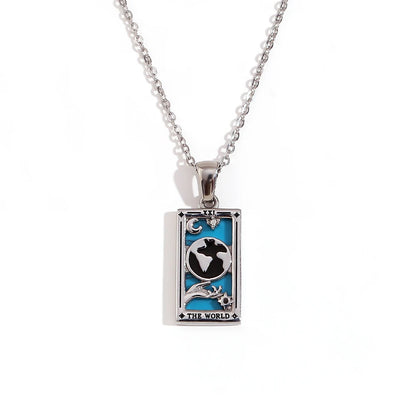 MamacitaSlay 316L Stainless Steel Zircon Tarot Necklace 18K Gold Plated Waterproof Jewelry Women's Creative Elegant Necklace
