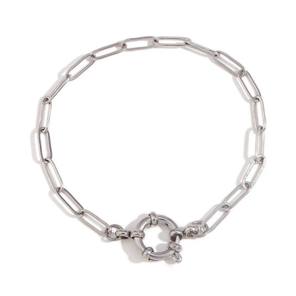 MamacitaSlay Classic Paper Clip Chain Blade Chain O Chain NK Chain Women's Hand Bracelets Trendy Women's Stainless Steel Jewelry
