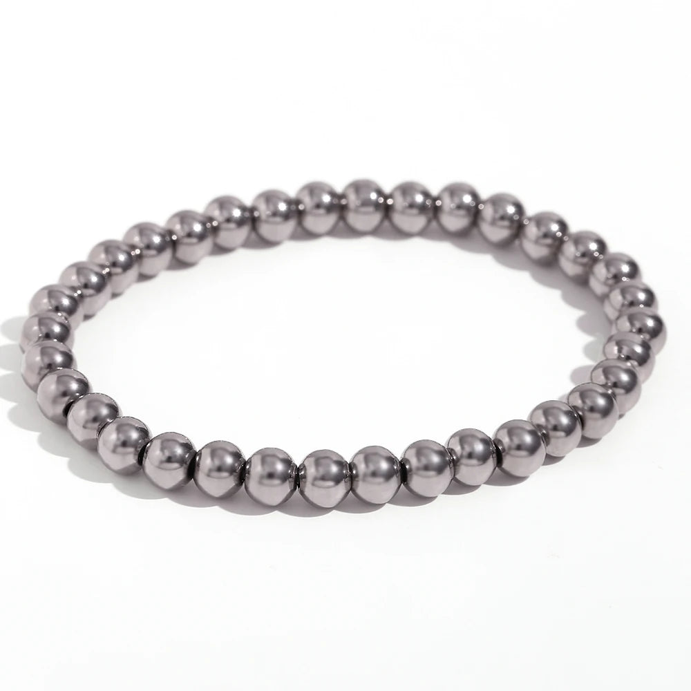 MamacitaSlay 316L Stainless Steel Elastic Bead Bracelet 18K Gold Plated Waterproof Wrist Jewelry High Quality Bracelet Gifts