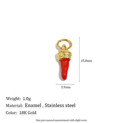 MamacitaSlay 316L Stainless Steel Enamel Ocean Style Fish Charms Earrings Necklace Bracelet DIY Pendant Women's Handmade Gift