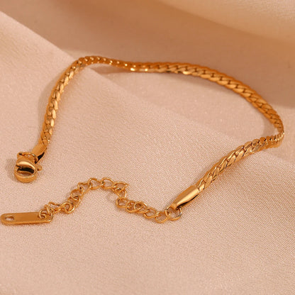 MamacitaSlay 316L Stainless Steel Encrypted NK Chain Bracelet 18K Gold Plated Minimalist Waterproof Jewelry For Women Daily Wear