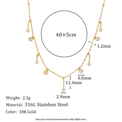 MamacitaSlay 316L Stainless Steel Zircon Flower Stackable Necklace Party Waterproof Neck Jewelry Women's Elegant Necklace Gift