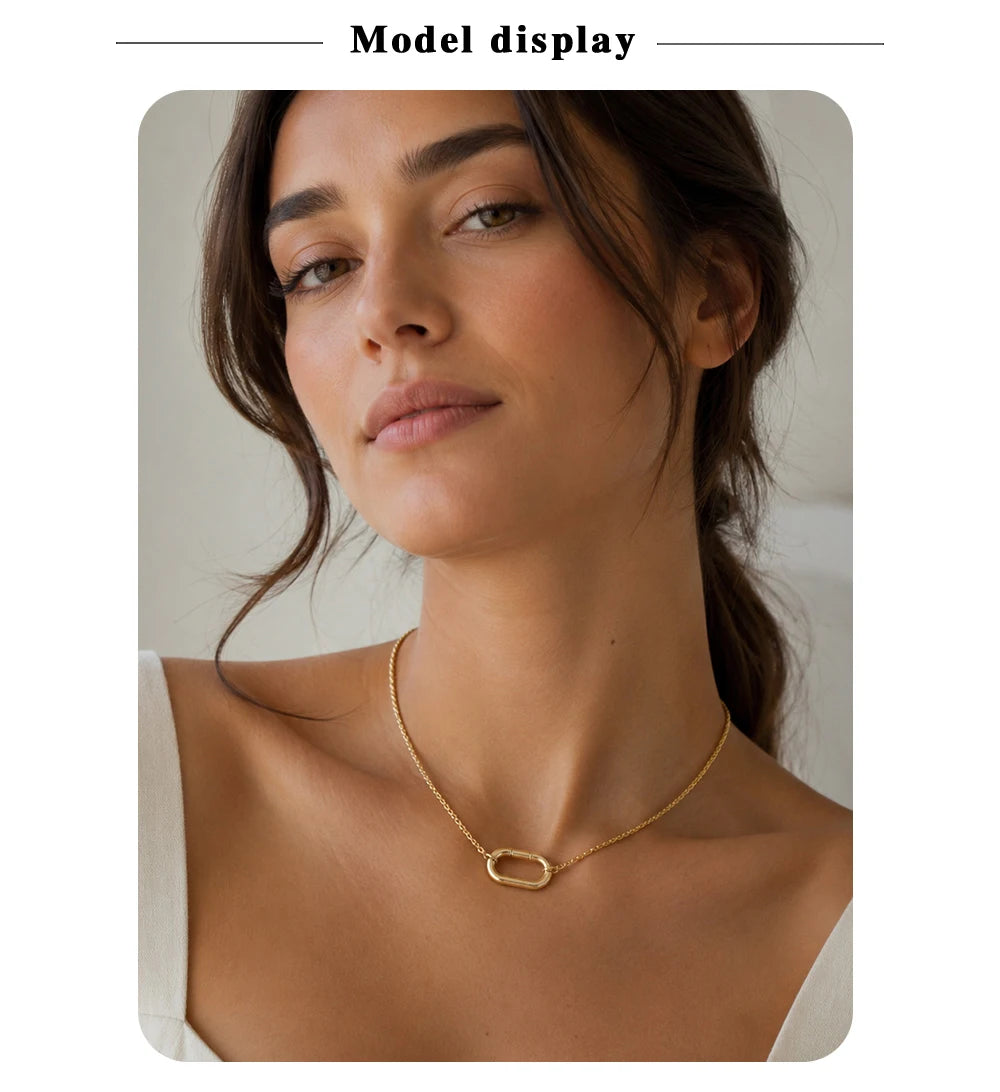 MamacitaSlay 316L Stainless Steel 18K Gold Plated Spring Ring Clasps Oval Carabiner Clasps Jewelry For DIY Bracelet Necklace
