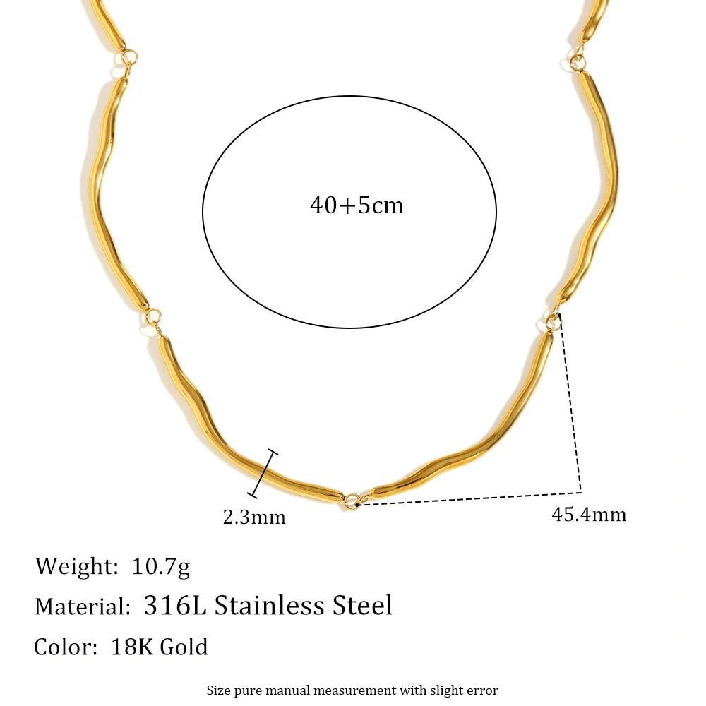 MamacitaSlay Classic 316L Stainless Steel Irregular Necklace Party Waterproof Jewelry Unique Cool Neck Jewelry Neutral Necklace