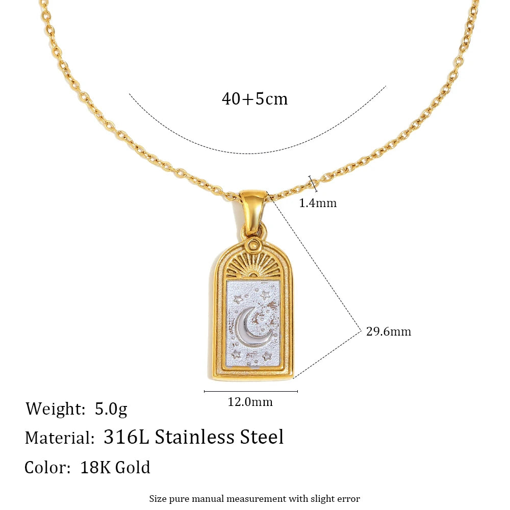MamacitaSlay 316L Stainless Steel Star Moon Heart Insect Necklace Party Waterproof Neck Jewelry Women's Charm Necklace 2025 Gift