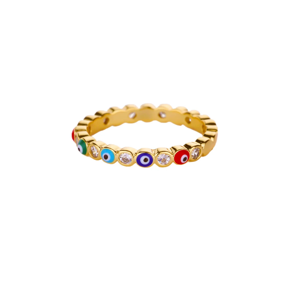 Stainless Steel Evil Eye Finger Ring Lucky Aesthetic Turkish Waterproof
