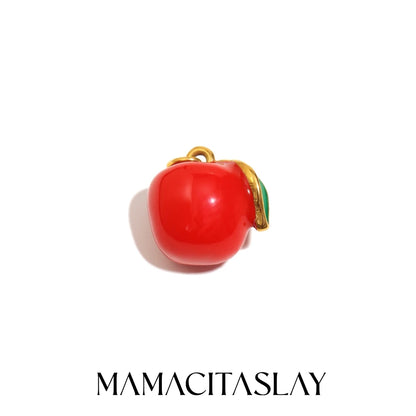 MamacitaSlay Stainless Steel Resin Tropical Fruit Charms Earrings Necklace Bracelet DIY Accessories Women's Waterproof Pendant
