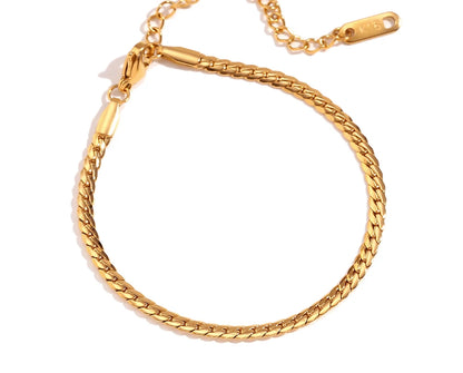 MamacitaSlay 316L Stainless Steel Encrypted NK Chain Bracelet 18K Gold Plated Minimalist Waterproof Jewelry For Women Daily Wear