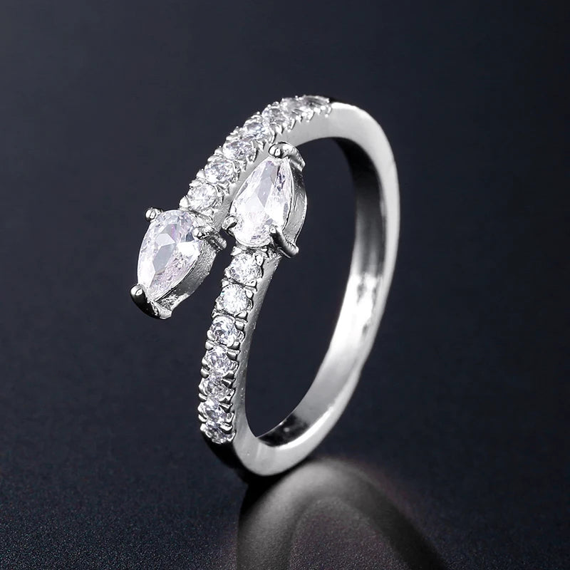 Zircon Studded Nail Wrap Ring