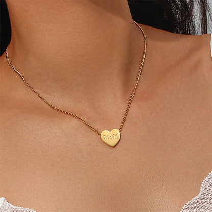 MamacitaSlay Latest Design 11:11 Heart Pendant Necklaces 18K Gold-Plated Stainless Steel Waterproof Jewelry for Women